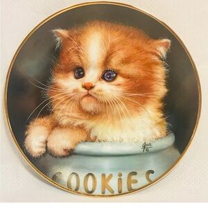 HAMILTON COLLECTION Collector Plate Ginger Snap Cameo Kittens Qua Lemonds 1993